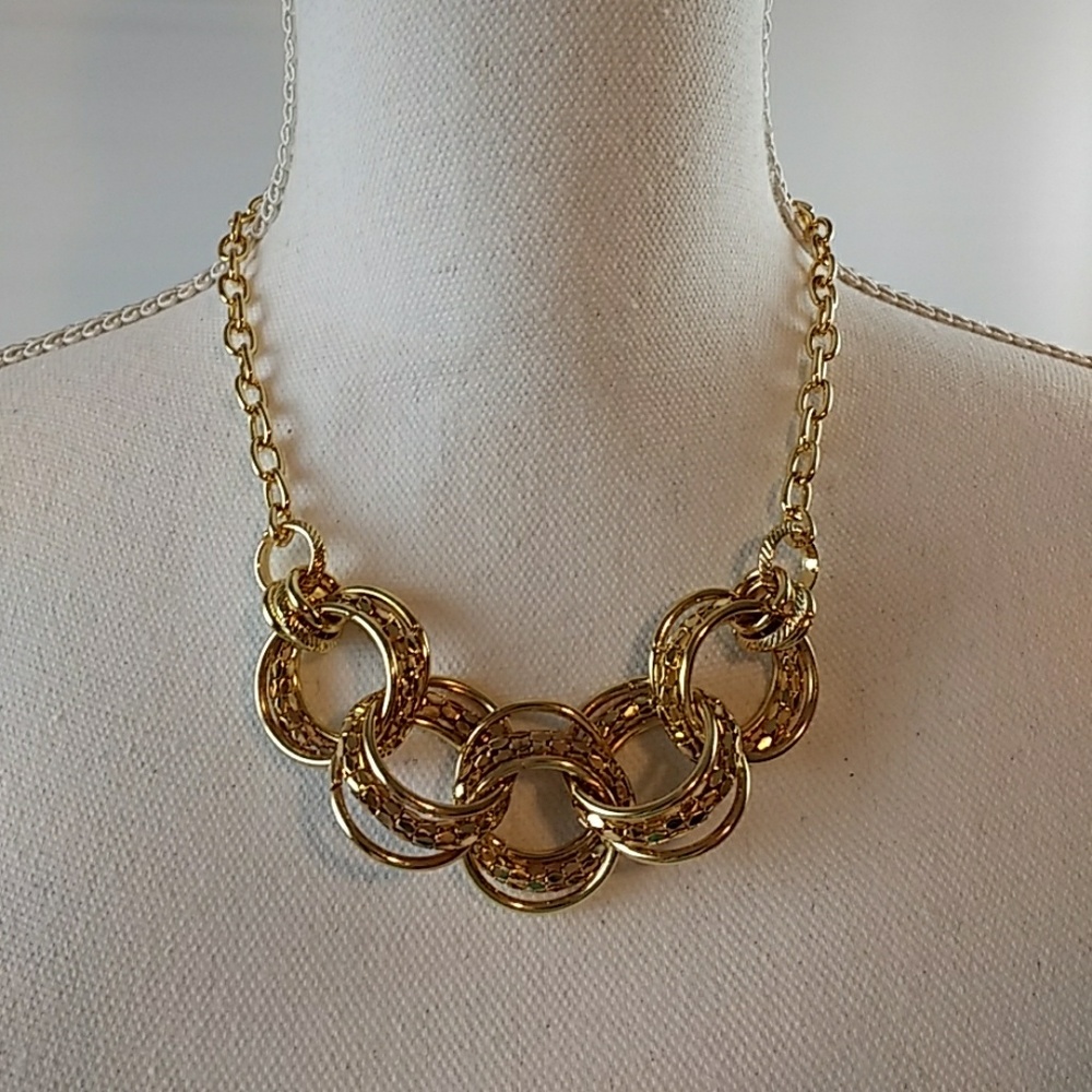 Gold tone chain necklace